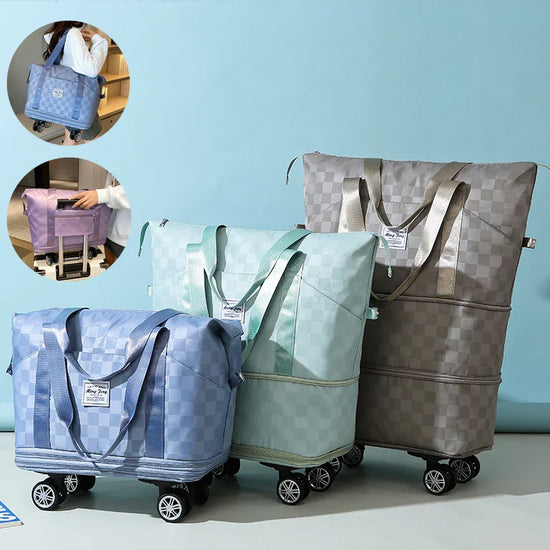 Large Capacity Travel Bags Dry Wet Separation Expansion Double Layer Luggage Totes Women - DanaFashionstore