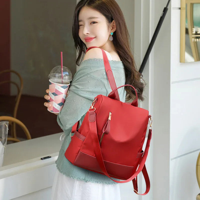 Fashion Simple Solid Color Three-purpose Anti-theft Backpack Outdoor - DanaFashionstore