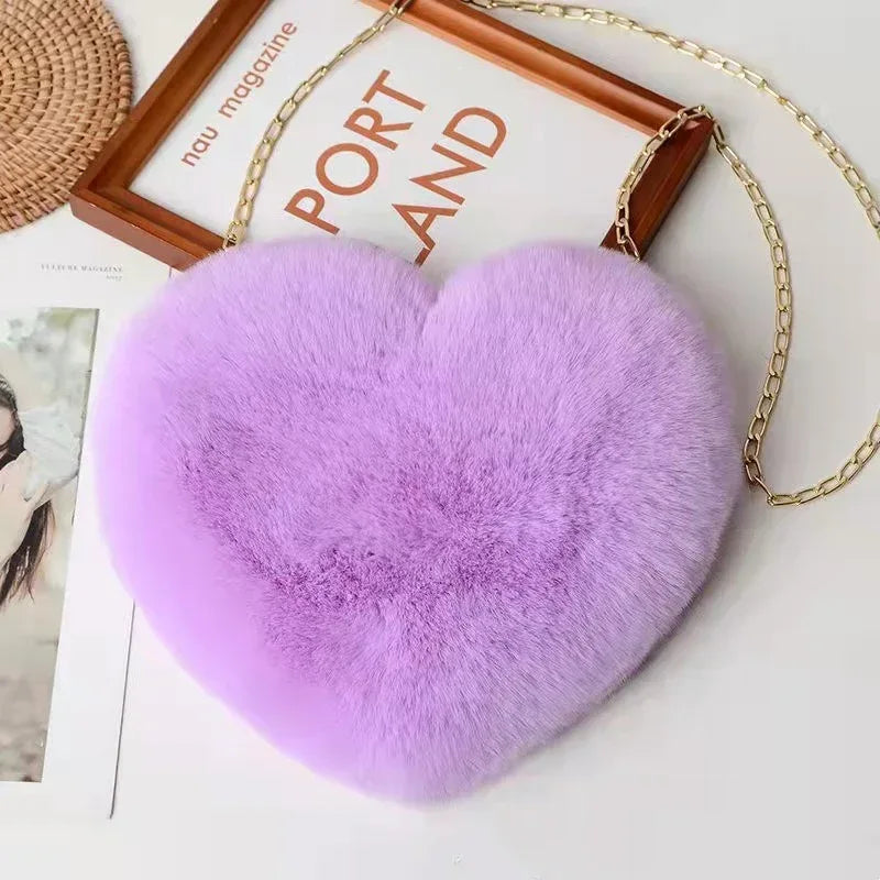 Love Bags For Women Plush Chain Shoulder Bags Valentine's Day Party Bag - DanaFashionstore
