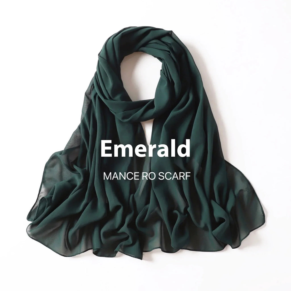 Pure Color Pearl Chiffon Scarf Headcloth Veil Chiffon Scarf - DanaFashionstore