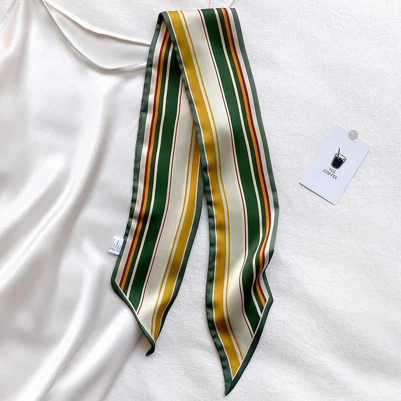 Narrow Long Strip Small Silk Scarf Women Fashion Leopard Pattern - DanaFashionstore
