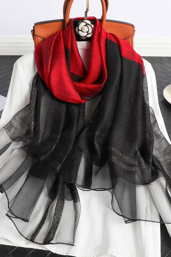 Women's Korean Style Silk Plaid Scarf