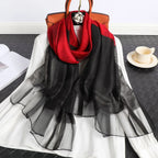 Women's Korean Style Silk Plaid Scarf - DanaFashionstore