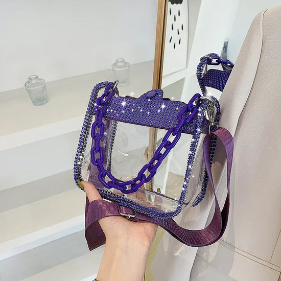 Transparent Chain Women's Portable PVC Shoulder Bag - DanaFashionstore