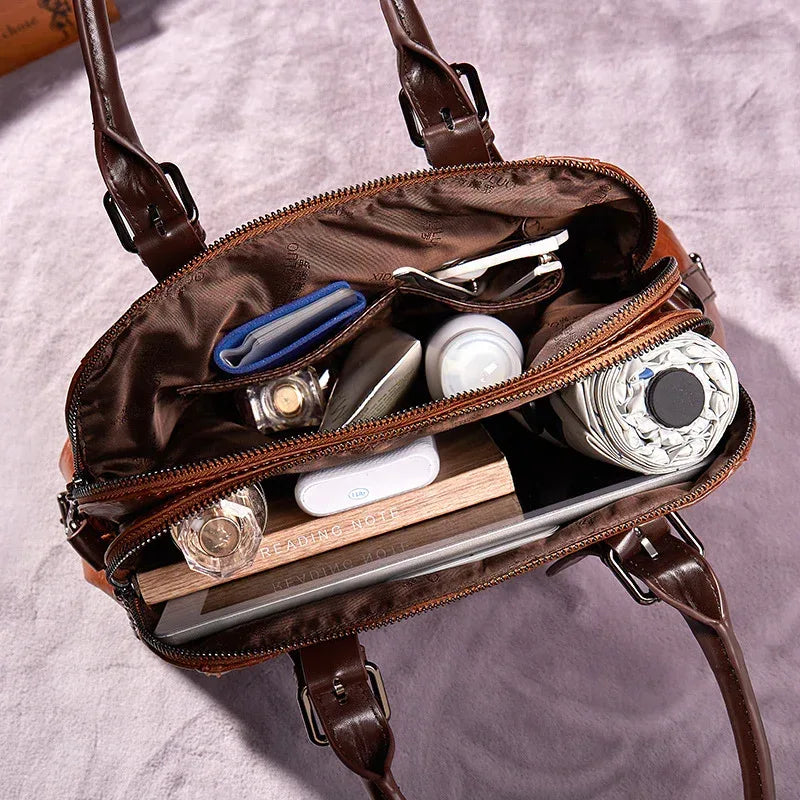 One-shoulder Portable Messenger Large-capacity Soft Leather Female Bag - DanaFashionstore