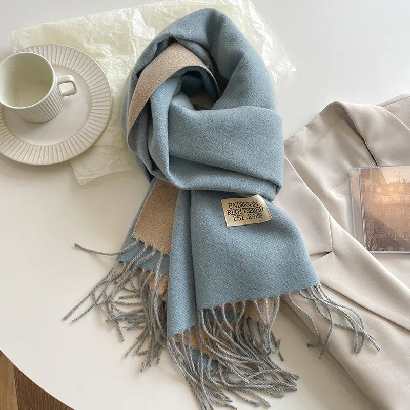 Double-sided Artificial Cashmere Scarf Women's Winter Warm Couple - DanaFashionstore