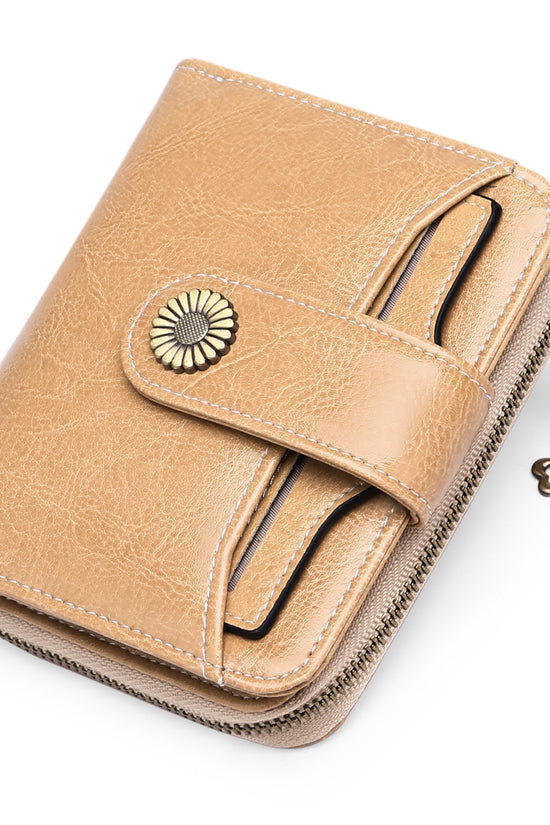 Oil Wax Genuine Leather Lady's Wallet European And American Style