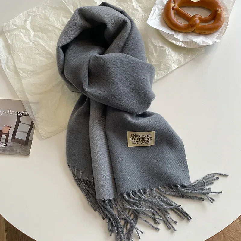 Double-sided Artificial Cashmere Scarf Women's Winter Warm Couple - DanaFashionstore
