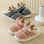 Christmas Shoes Winter Home Slippers Elk Soft Cozy Bedroom Slipper Slip On House Shoes - DanaFashionstore