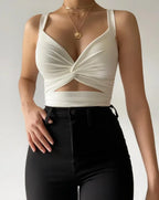 Fashion Twisted Elastic Lace V-neck Halter Sling - DanaFashionstore