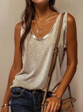 Block Edge Decor Casual Tank Top - DanaFashionstore