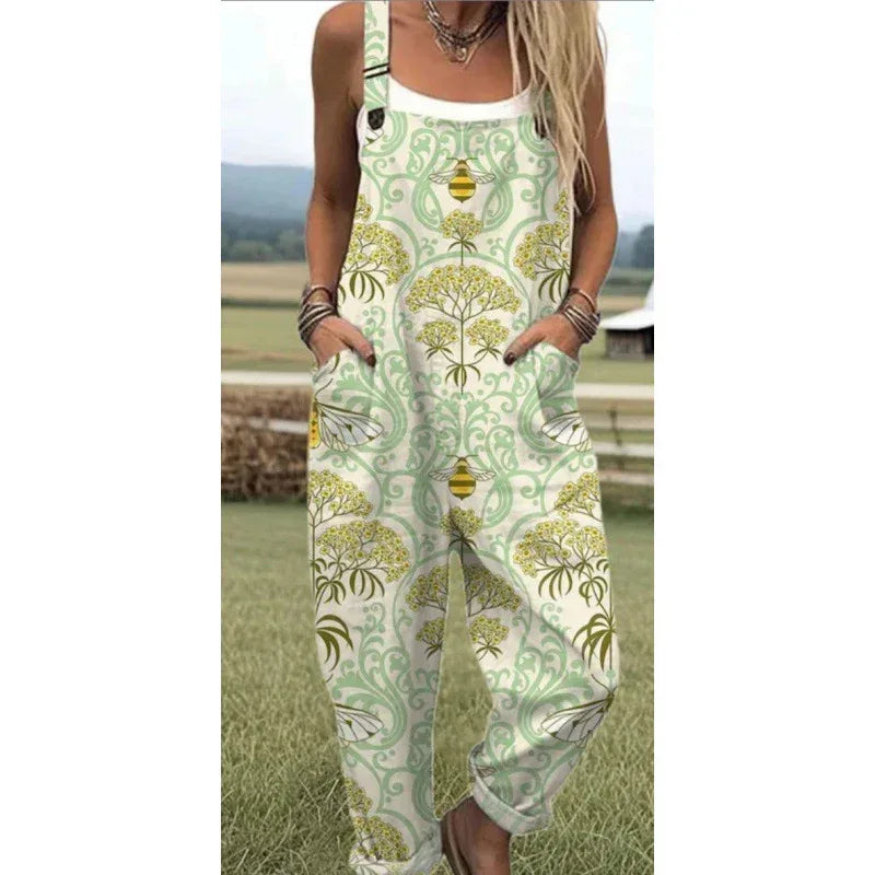 Digital 3D Print Button Suspenders 2026 - Casual Trousers Jumpsuit - DanaFashionstore