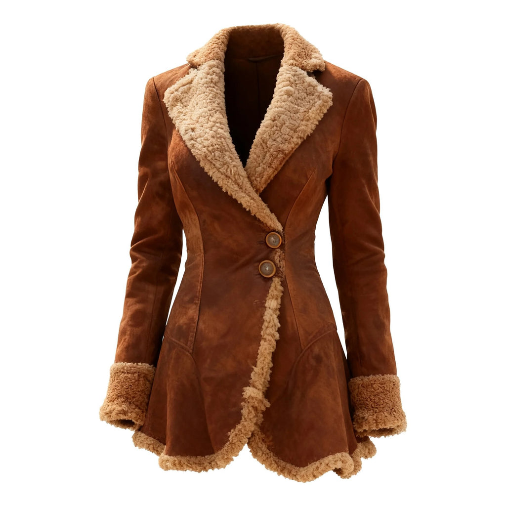 Fleece Jacket  Fur Integrated Thick Coat For Women