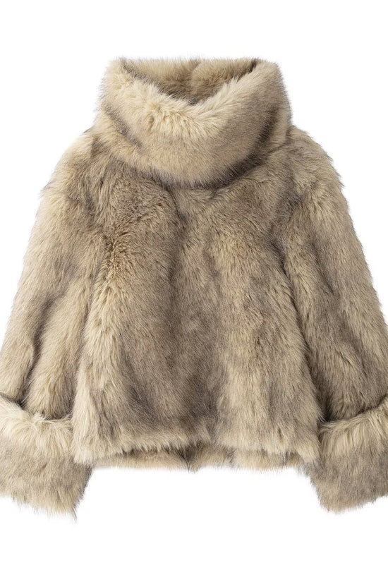 Women's Artificial Fur Fashion Baggy Coat