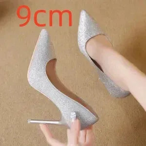 Silver Heels For Women And Black Sexy Everything French Mesh Red Sequins - DanaFashionstore