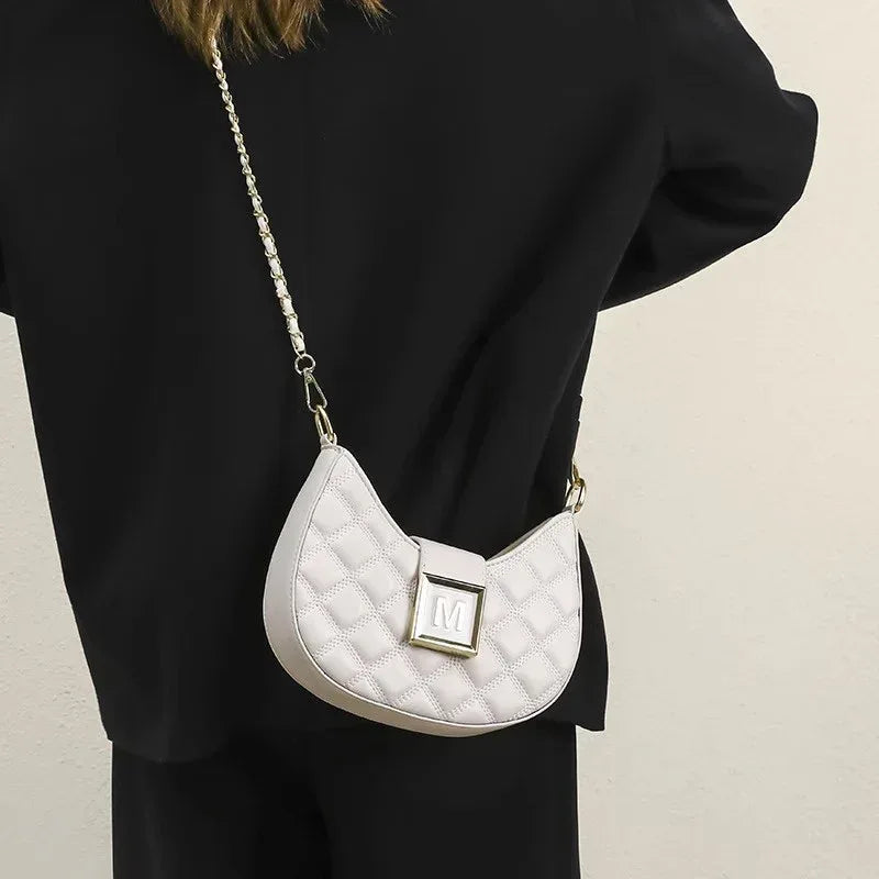 High-end New Fashion Rhombus Single Shoulder Underarm All-match Niche Texture Chain Messenger Bag - DanaFashionstore