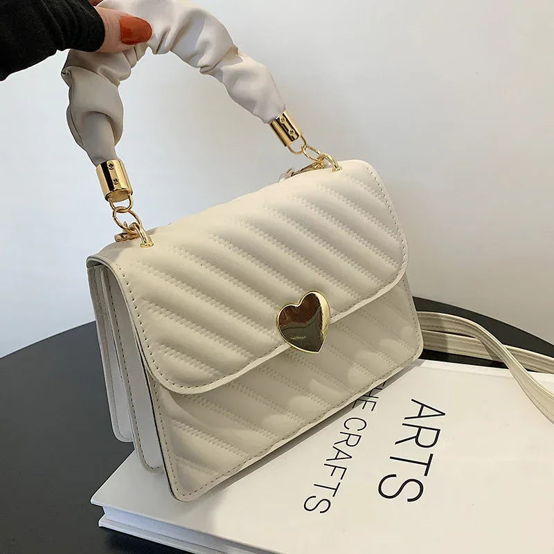 Women Handbags Fashion Chain Shoulder Bags With Love Metal Design - DanaFashionstore