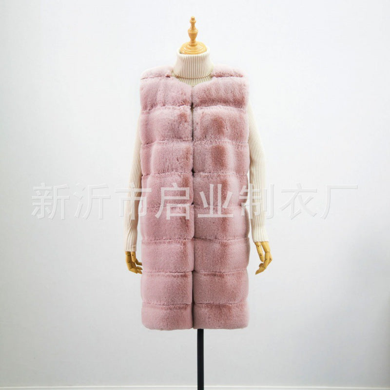 Fur Long Vest Cotton-padded Coat Dana Fashion