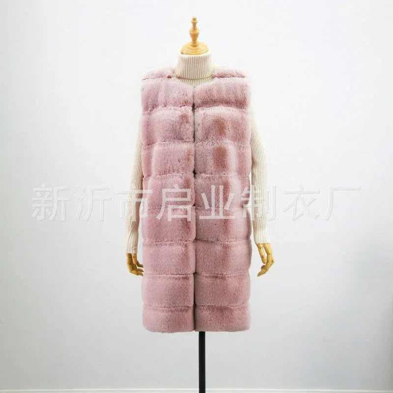 Fur Long Vest Cotton-padded Coat - DanaFashionstore