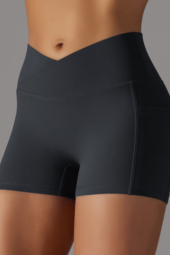 Yoga Shorts With Phone Pocket Design Fitness Sports Pants For Women Clothing