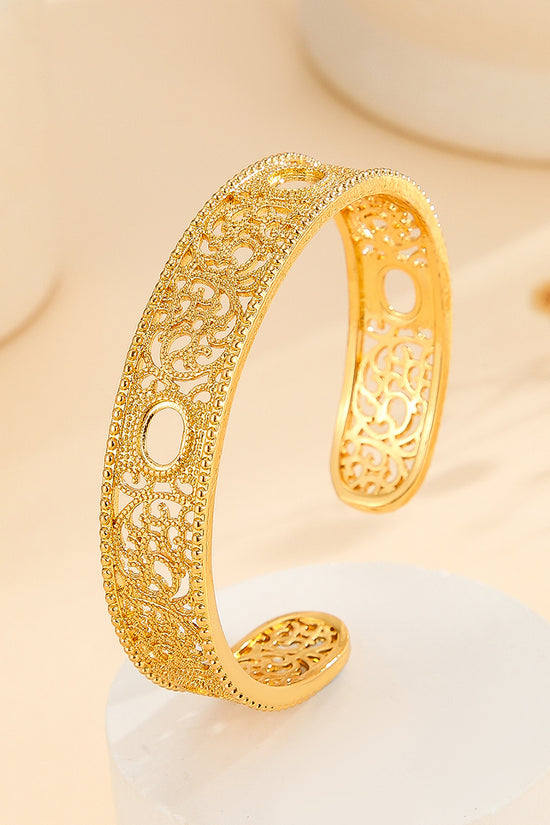 1pcs Luxury Style Gold Bracelet Hollowed Out Lace Flower Design Wedding Gold Jewelry
