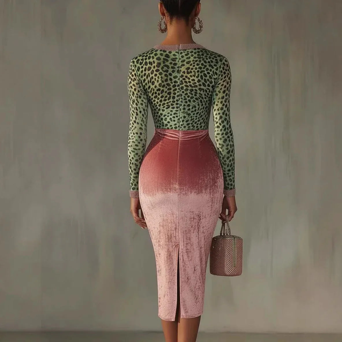 Shiny, Stretchy Velvet Bodycon High-waist Mermaid Skirt - DanaFashionstore