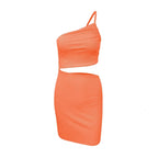 Design Sense Niche Shoulder Drawstring Dress Women - DanaFashionstore