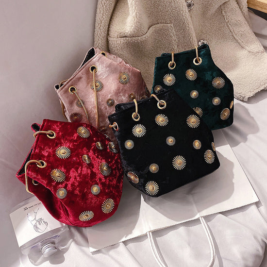 Women's Fashion Velvet Bucket Bag - Dana Fashion