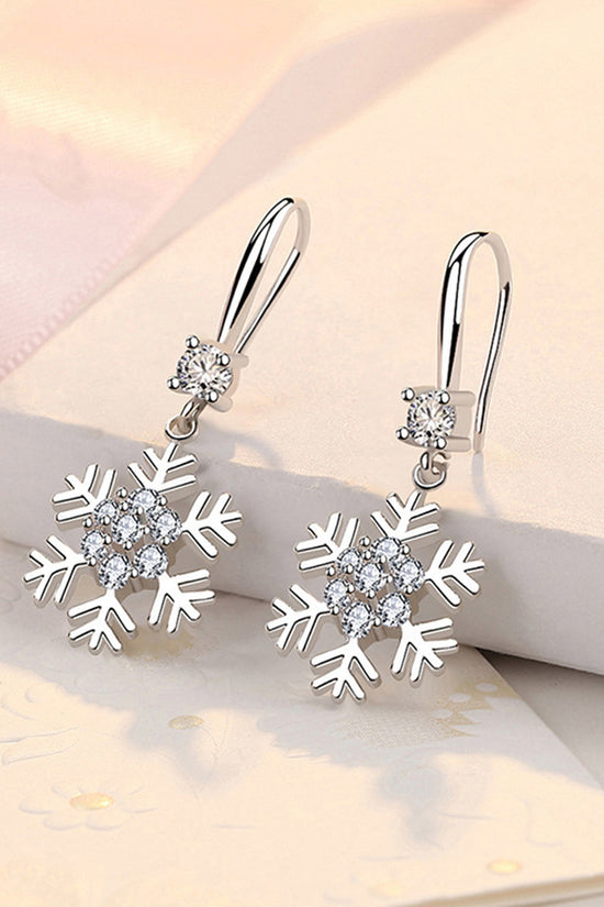 Temperament Snowflake Earrings With Rhinestones Fashion Personalized Christmas Earrings For Women Jewelry