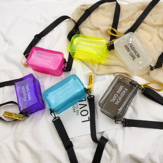 Transparent Square Fashion Trend Jelly Single Shoulder Diagonal Cross Bag - Dana Fashion