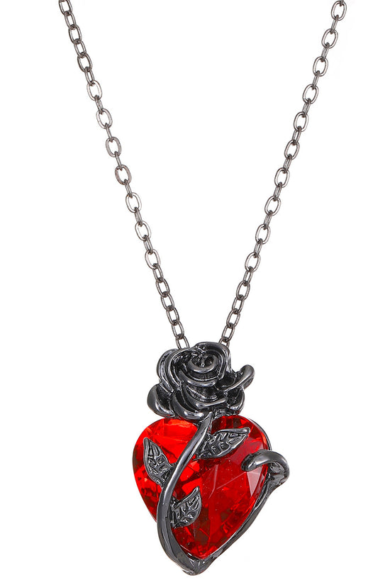 Punk Rose Love Necklace Fashion Personality Heart-shaped Clavicle Chain Pendant Necklace For Valentine's Day