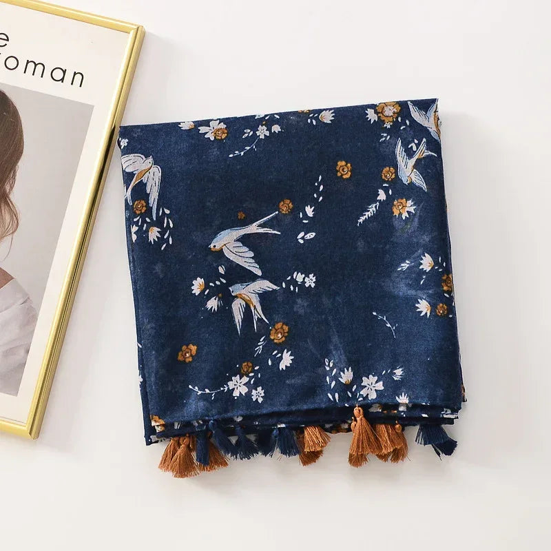 All-matching Tassel Decorative Shawl Cotton And Linen Feel Scarf - DanaFashionstore