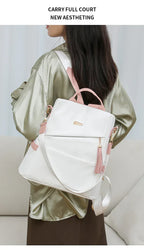 Oxford Cloth Stitching Women'S Backpack Anti-Theft Back Zipper Girls Schoolbag Casual Travel Double Shoulder Backpack - DanaFashionstore