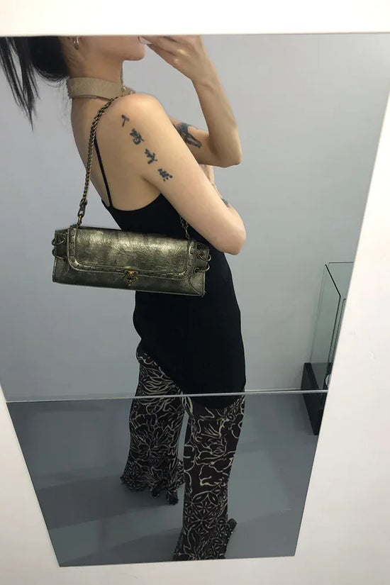 Design One-shoulder Lock Bronze Gold Crossbody Bag - DanaFashionstore