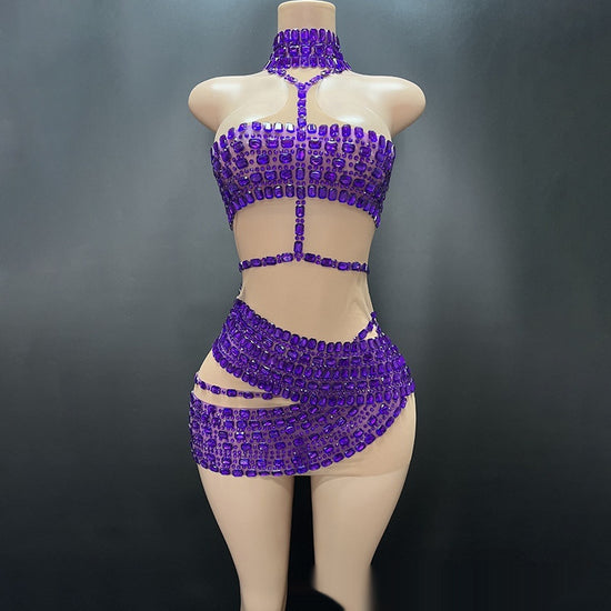 High-end And Fashionable Rhinestone Tube Top Short Skirt Top Vest - Dana Fashion