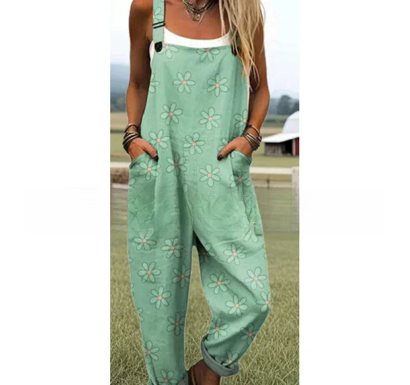 Digital 3D Print Button Suspenders 2026 - Casual Trousers Jumpsuit - DanaFashionstore