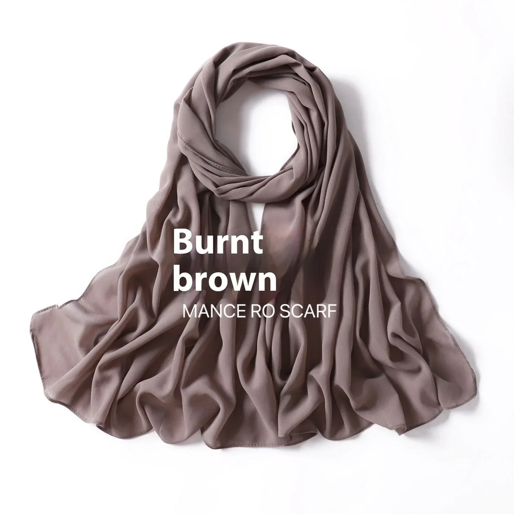 Pure Color Pearl Chiffon Scarf Headcloth Veil Chiffon Scarf - DanaFashionstore