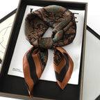 Artificial Silk Striped High-grade Korean Style Stylish Beach Arm Bag Silk Scarf - DanaFashionstore