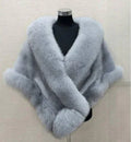 Imitated Mink Fox Fur Cape Coat Plus-sized Dress Shawl - DanaFashionstore