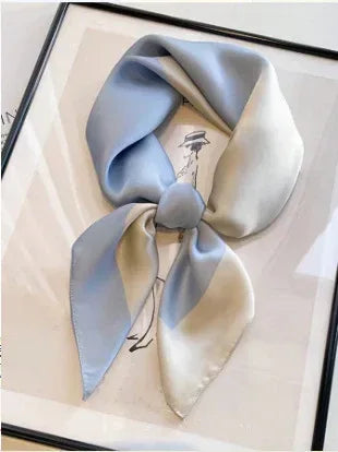 Artificial Silk Striped High-grade Korean Style Stylish Beach Arm Bag Silk Scarf - DanaFashionstore