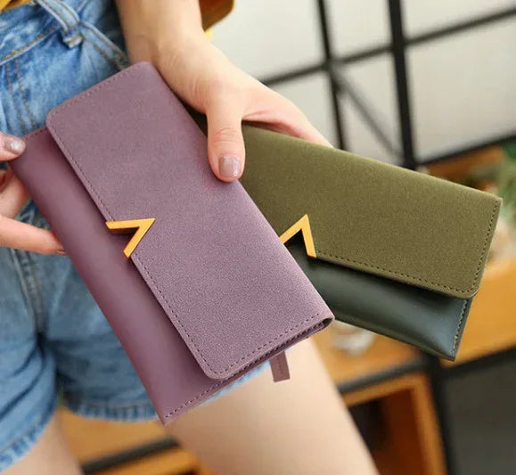 Frosted Color Matching 30 Off Long Ladies Wallet - DanaFashionstore