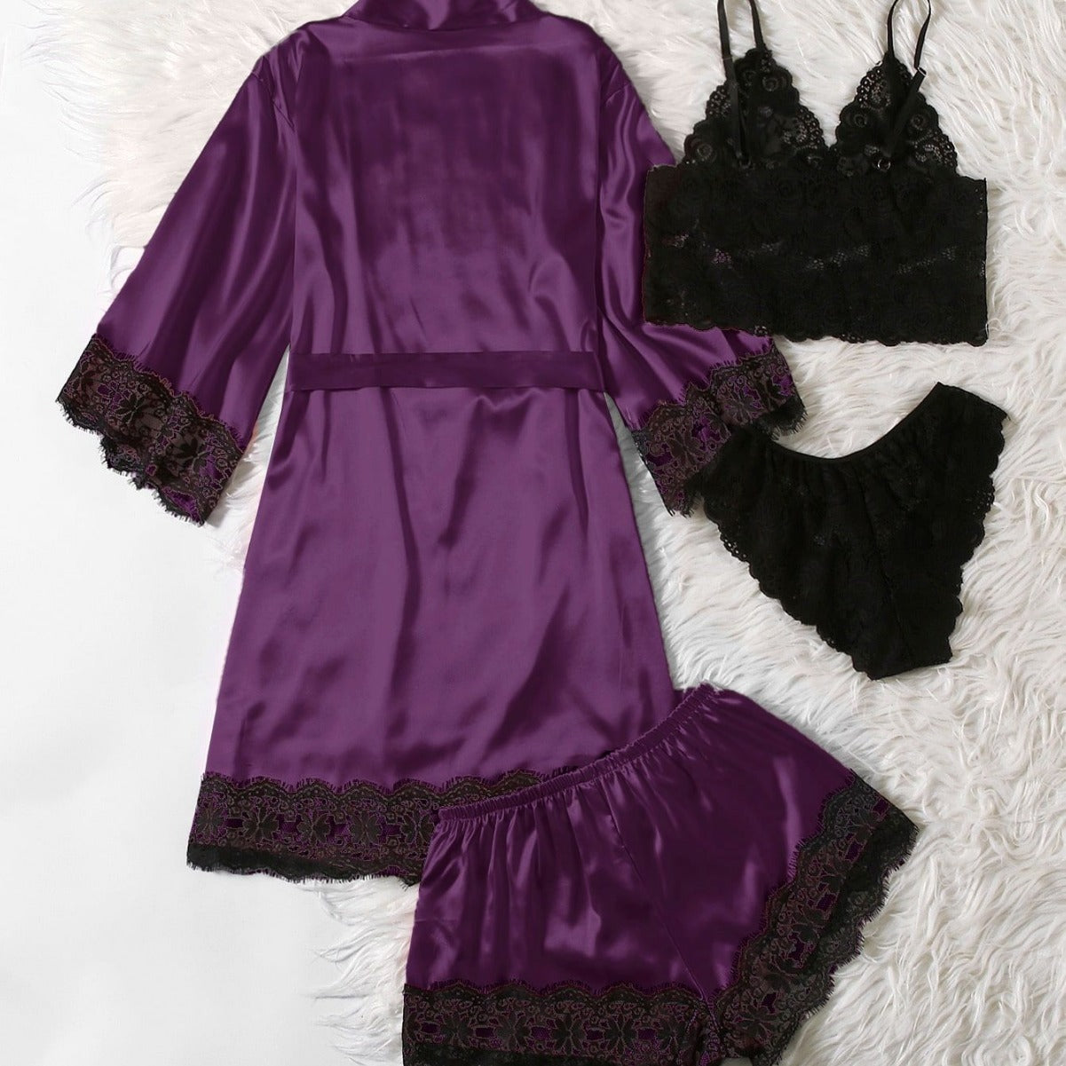 Artificial Silk Plus Size European And American Nightgown - Dana Fashion