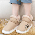 Warm House Shoes Plush Fleece High Back Heel Slippers Home Winter Warm Couple Shoes - DanaFashionstore