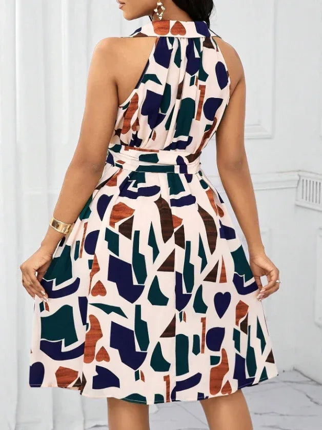 Casual Summer Vacation Dress Women 2026 - High Waist Flared Dress - DanaFashionstore