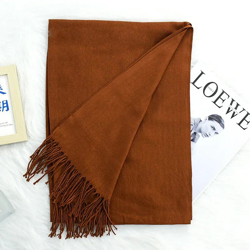 Annual Meeting Warm Cashmere Tassel Scarf - DanaFashionstore
