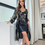 Ice Silk Cherry Print Nightgown 2026 - Ladies Summer Sleepwear - DanaFashionstore