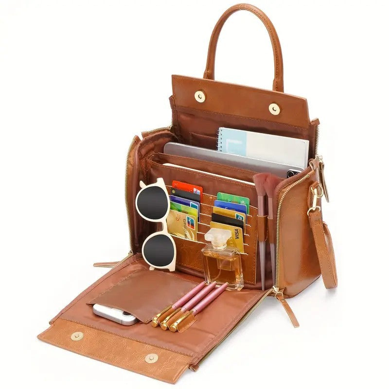 Women's Multifunctional Leather Shoulder Bag Handbag - Dana Fashion
