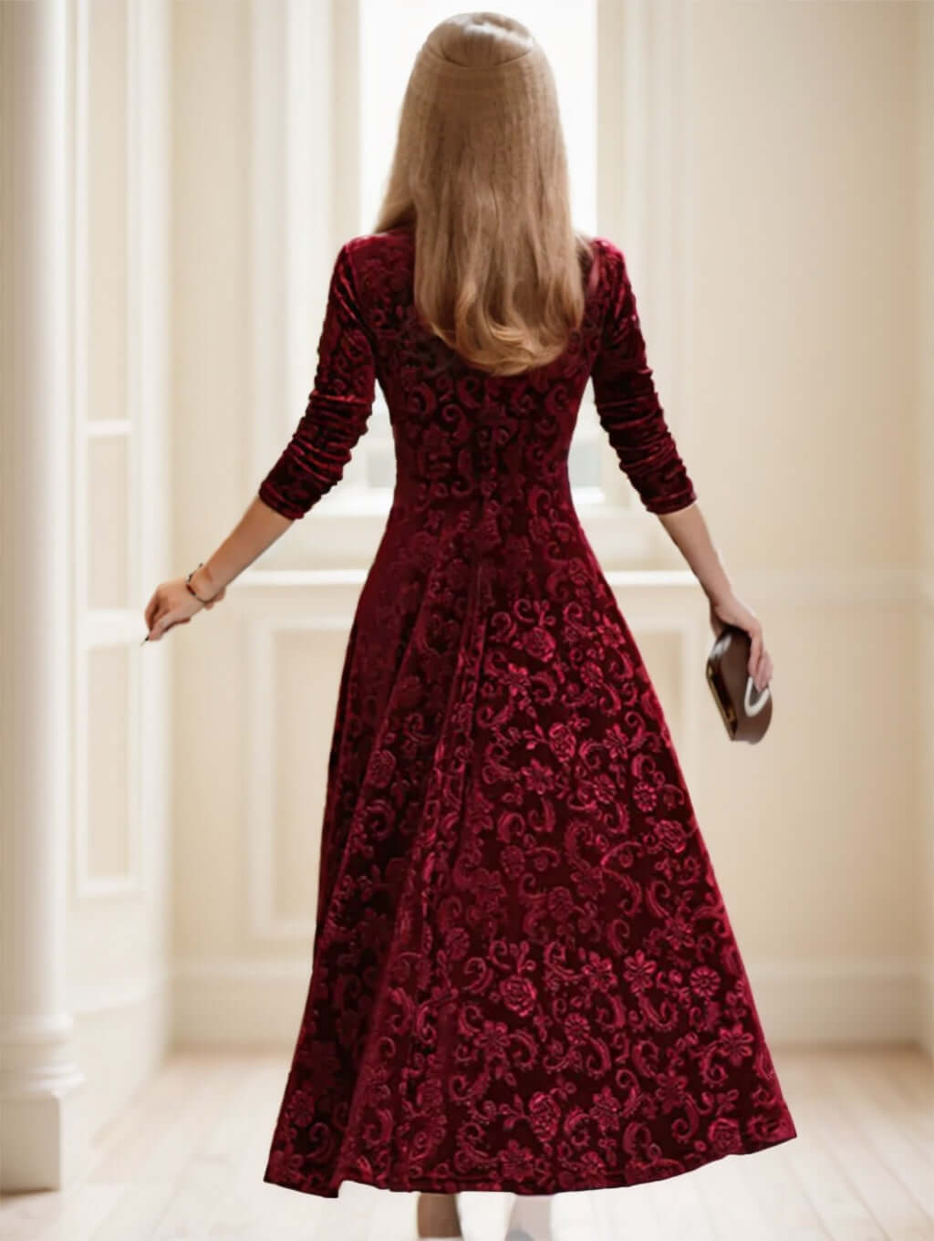 Floral Paisley Pattern Velvet Dress $39.31 Dana Fashion Color: Black Size: 2XL Women's clothing Product information: Sleeve Length: Sleeve Fit Type: Slim Fit Length: Mini Material: Woven Fabric Composition: 100% Polyester Packing list: Dress*1 Size inform