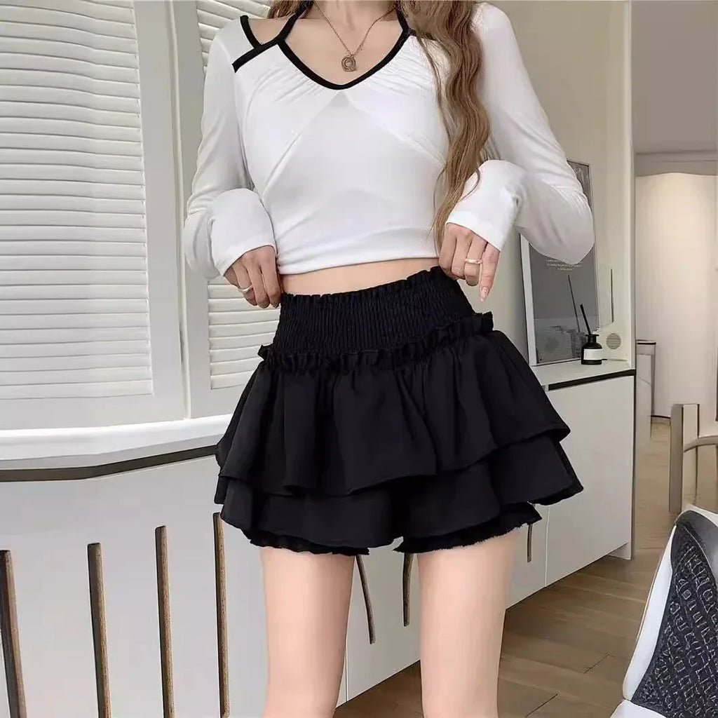 High Waist Slimming Sense Of Design Sweet And Spicy Cake Puff Short Skirt - DanaFashionstore