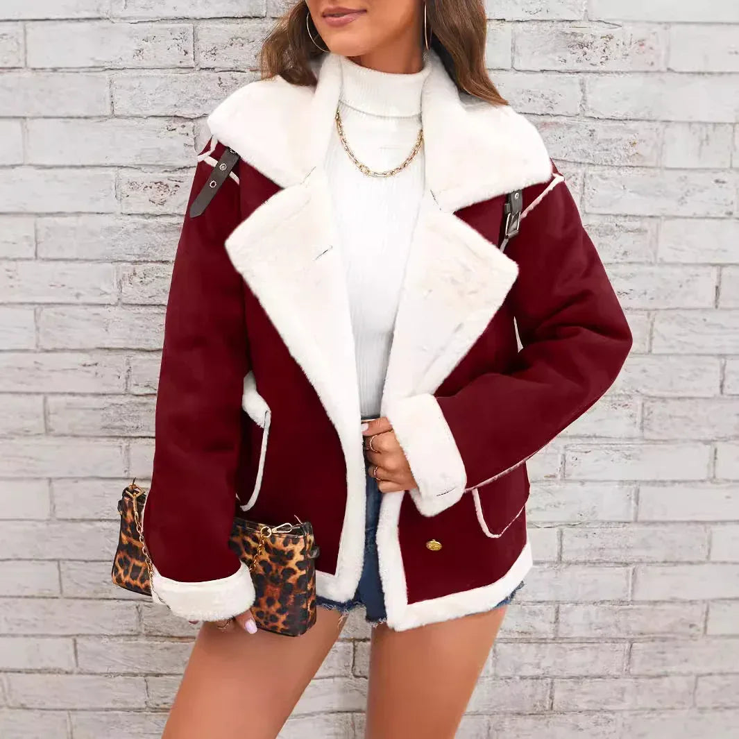 Fashion Polo Collar Plush Jacket 2026 - Winter Warm Casual Jacket - DanaFashionstore